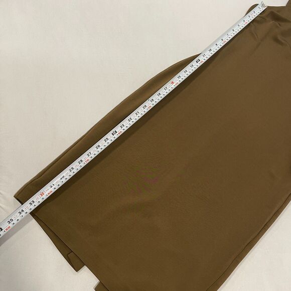 ~ Lauren Ralph Lauren 8 Cocktail Dress LRL Lined Midi Stretch Olive Asymmetrical - Picture 7 of 16